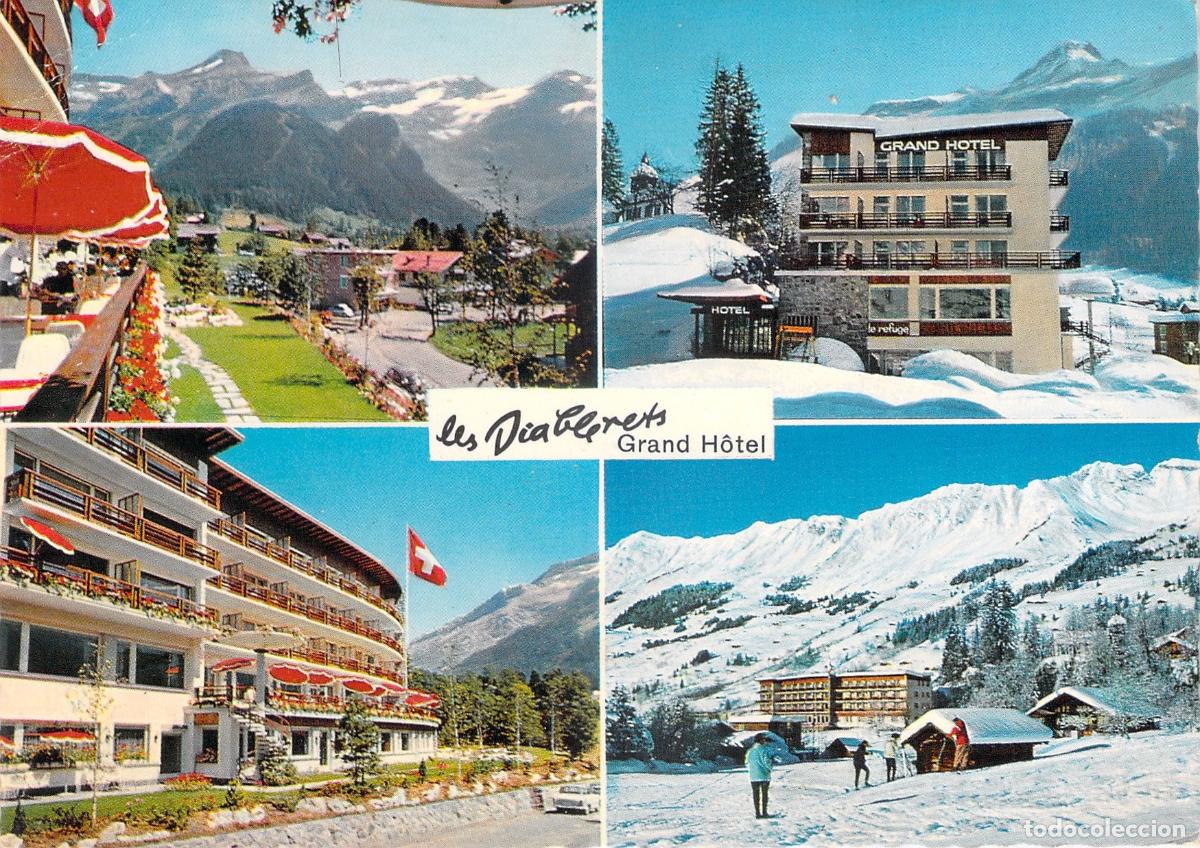 Postales: Postal de Les Diablerets Grand H&ocirc;tel Alpes Vaudoises Suiza