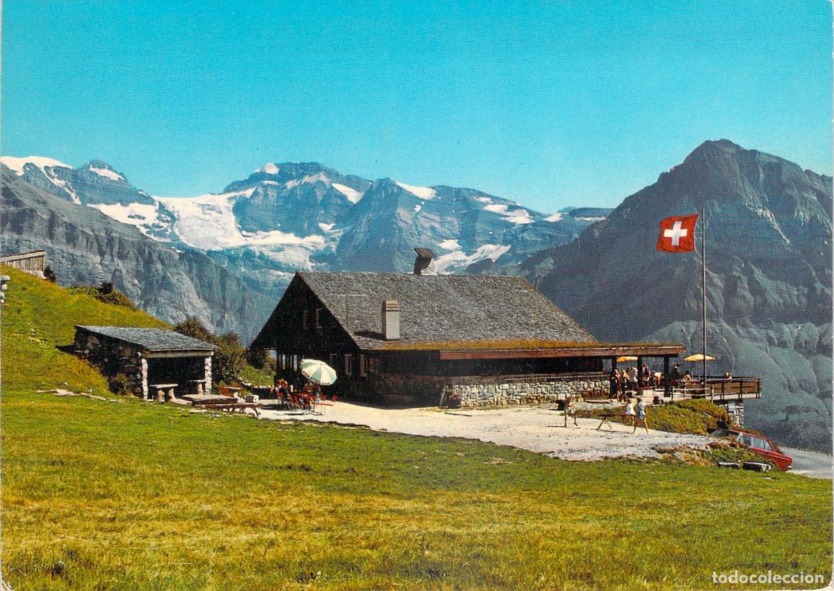 Postales: Postal de Planachaux Champ&eacute;ry Suiza Restaurant Coquoz y Alpes