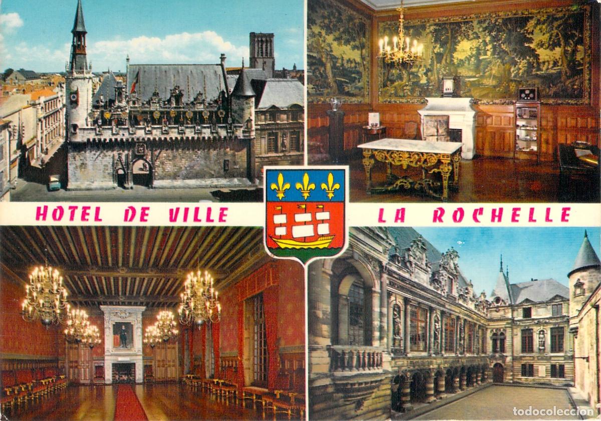 Postales: Postal Multivista del Ayuntamiento de La Rochelle, Francia
