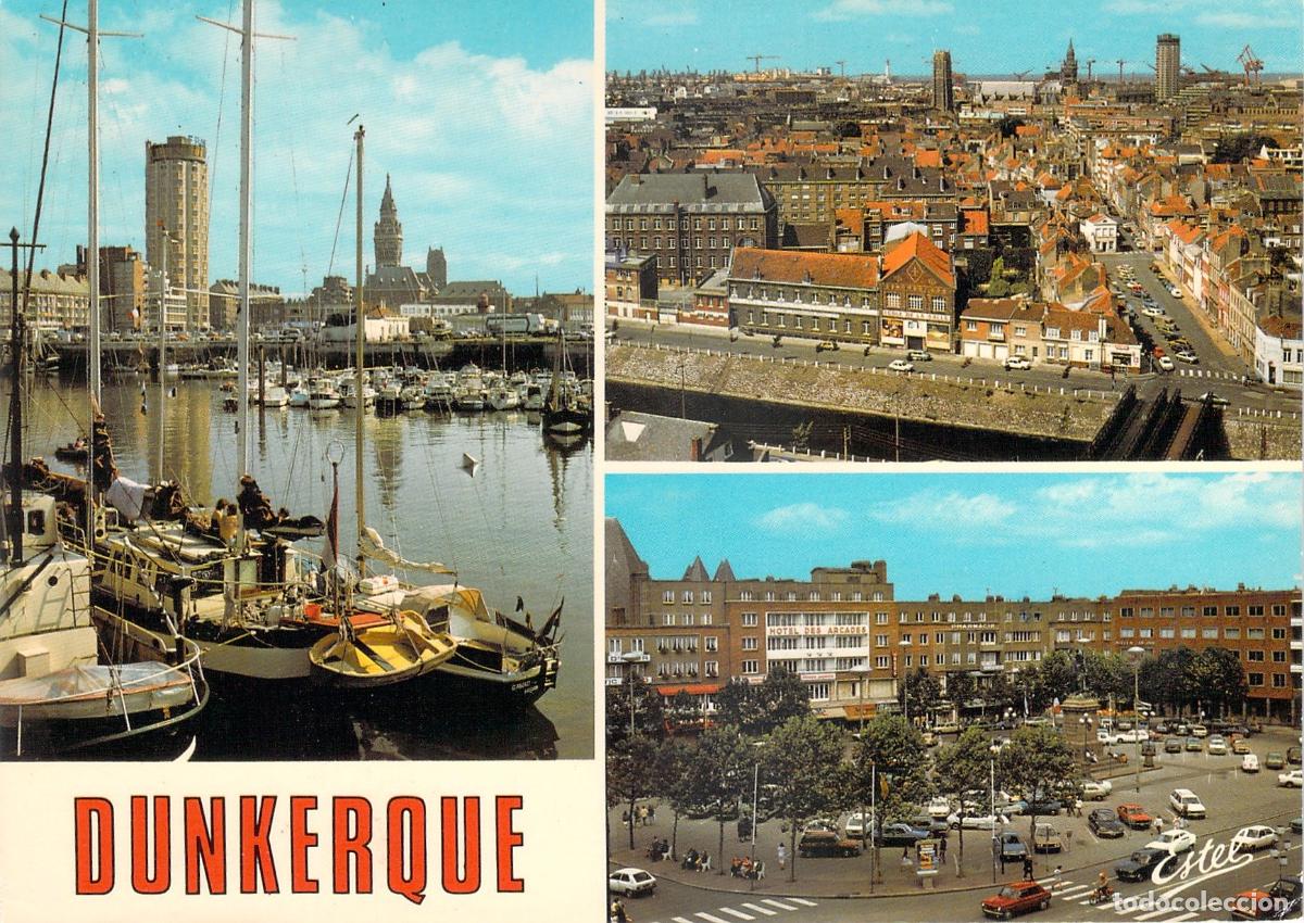 Postales: Postal de Dunkerque, Francia: Vistas del Puerto y Plaza Jean Bart