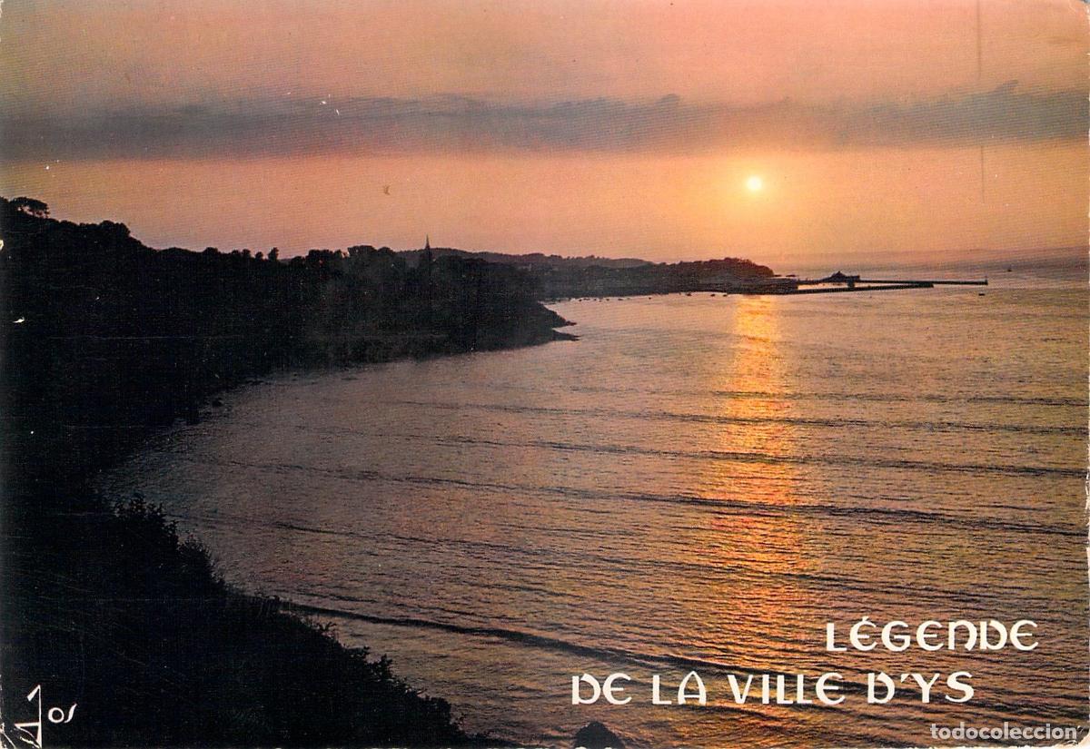 Postales: Postal Leyenda de la Ciudad de Ys, Breta&ntilde;a, Atardecer en Douarnenez