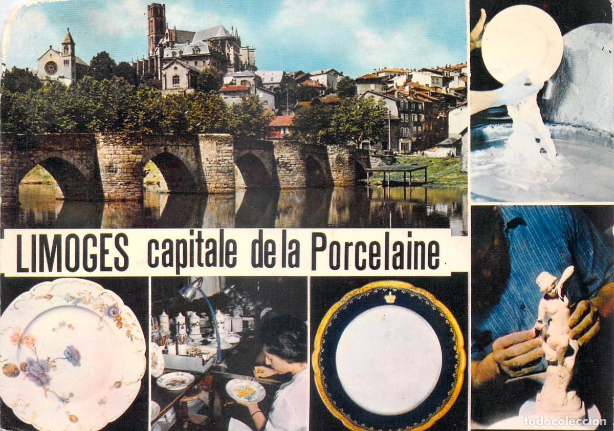 Postales: Postal de Limoges: Catedral, Puente Saint-&Eacute;tienne y Fabricaci&oacute;n de Porcelana