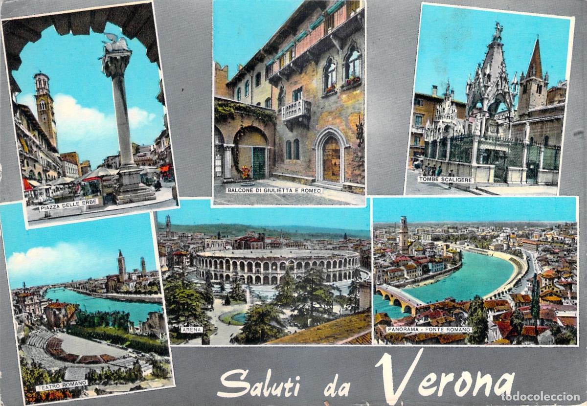 Cartes Postales: Postal de Verona con Vistas de la Arena y Balc&oacute;n de Julieta