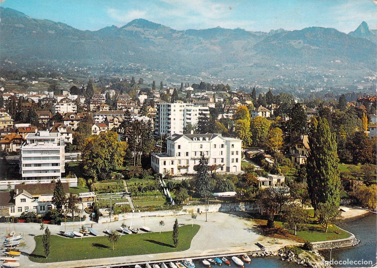 Cartoline: Postal de La Tour-de-Peilz cerca de Vevey, Vista Parcial