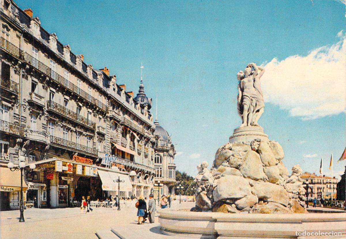 Postais: Postal de la Place de l'&OElig;uf y las Tres Gracias en Montpellier