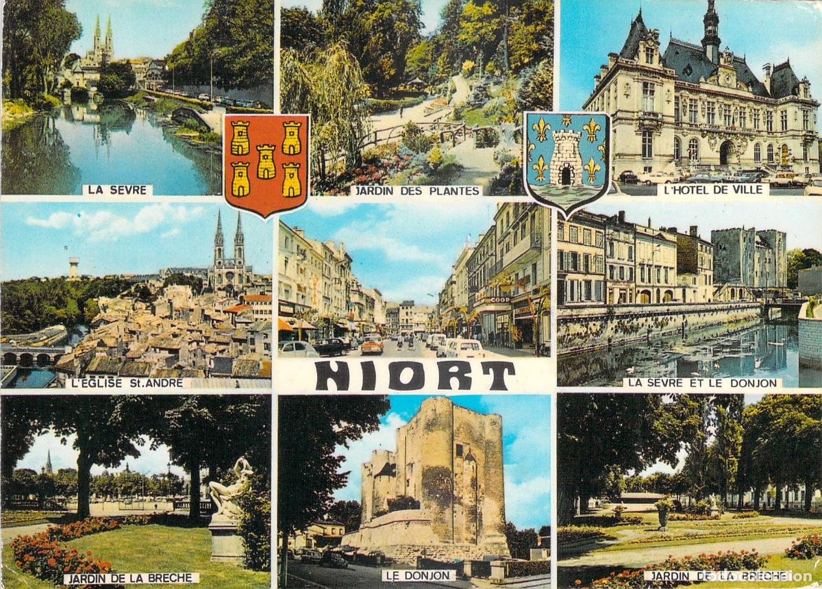 Postales: Postal de Niort con vistas m&uacute;ltiples de la ciudad
