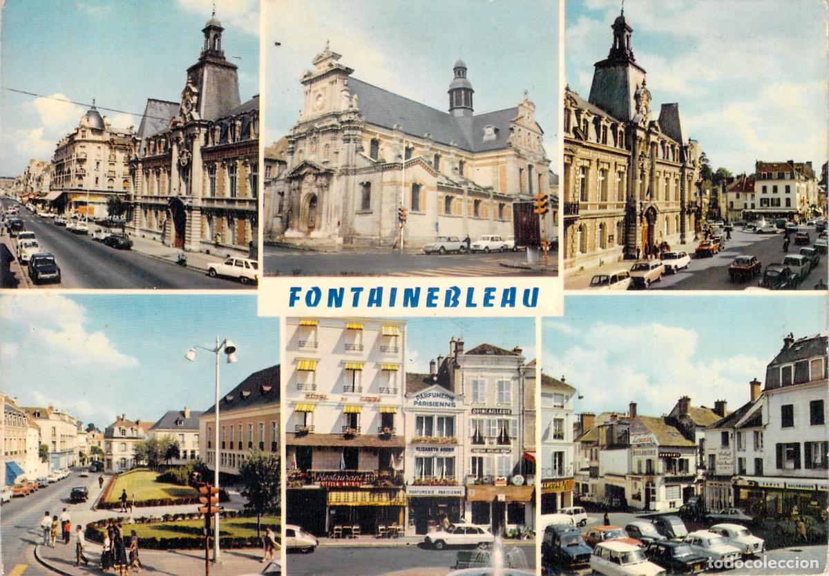 Postales: Postal Multi-vista de Fontainebleau con Vistas de la Ciudad