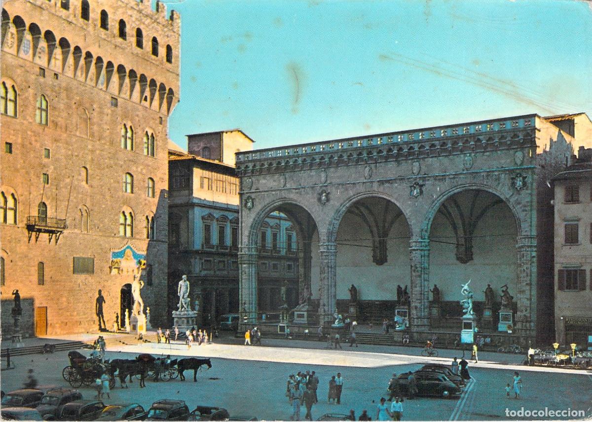 Postales: Postal de la Piazza della Signoria y Loggia dell'Orcagna en Florencia