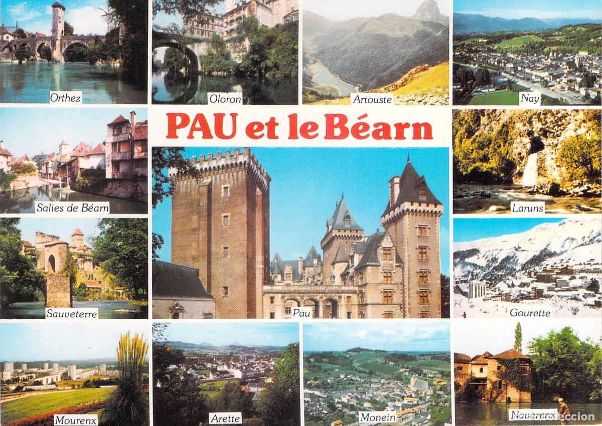 Postales: Postal de Pau y la Regi&oacute;n de B&eacute;arn con Vistas M&uacute;ltiples