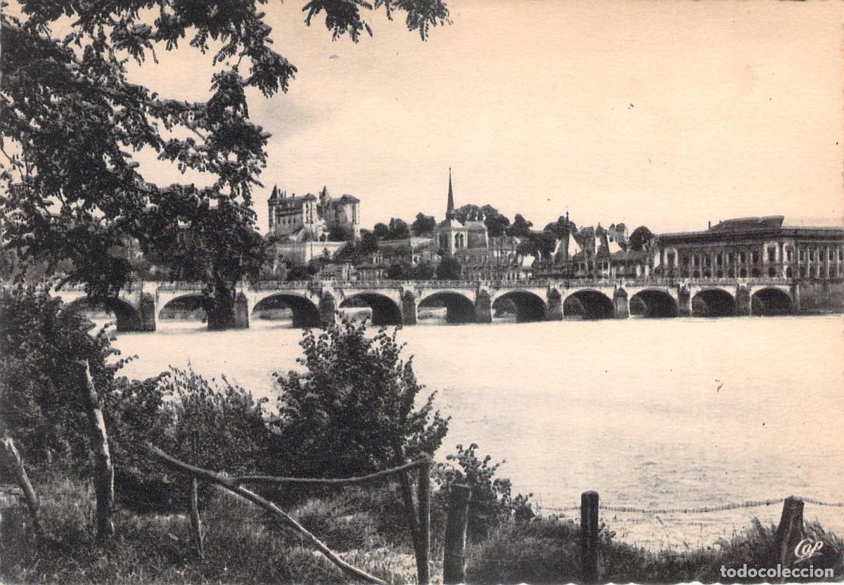 Postales: Postal de Saumur Vista hacia el Puente y la Ciudad Francia