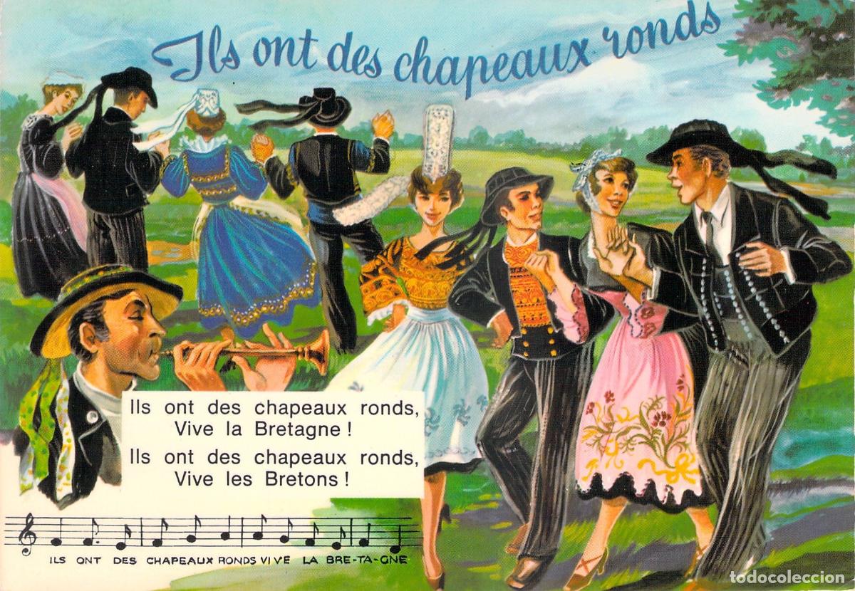 Postales: Postal Ilustrada de Breta&ntilde;a Danzas y Trajes Tradicionales
