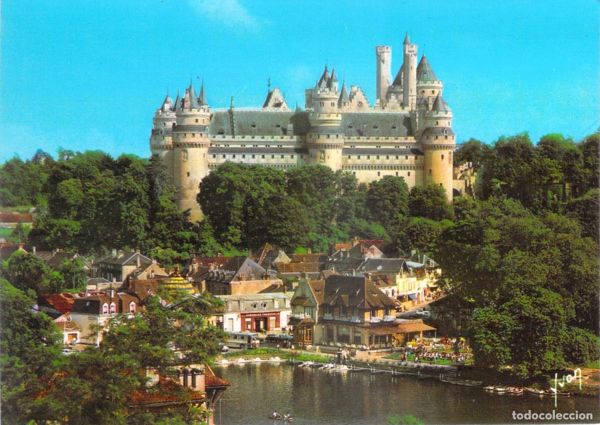 Postales: Postal del Castillo de Pierrefonds y el Lago, Oise, Francia