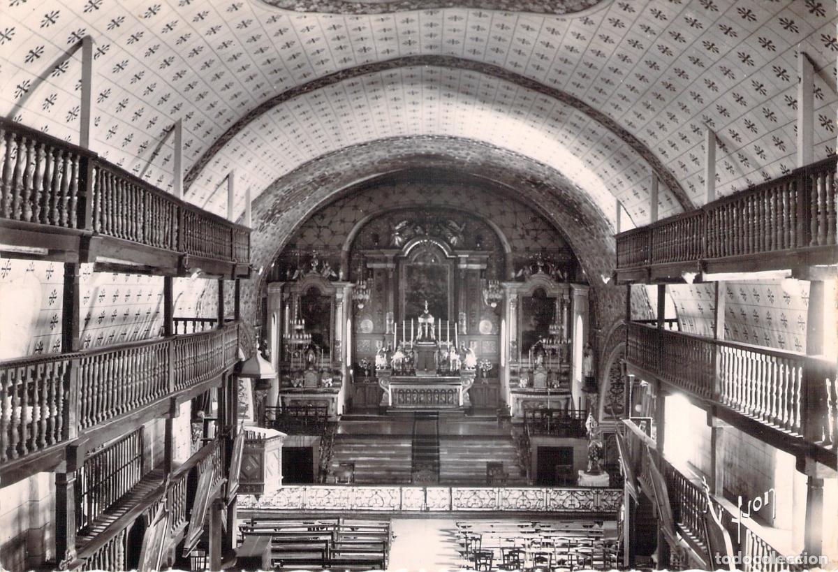Postales: Postal del Interior de la Iglesia de Saint-&Eacute;tienne-de-Ba&iuml;gorry, Pa&iacute;s Vasco