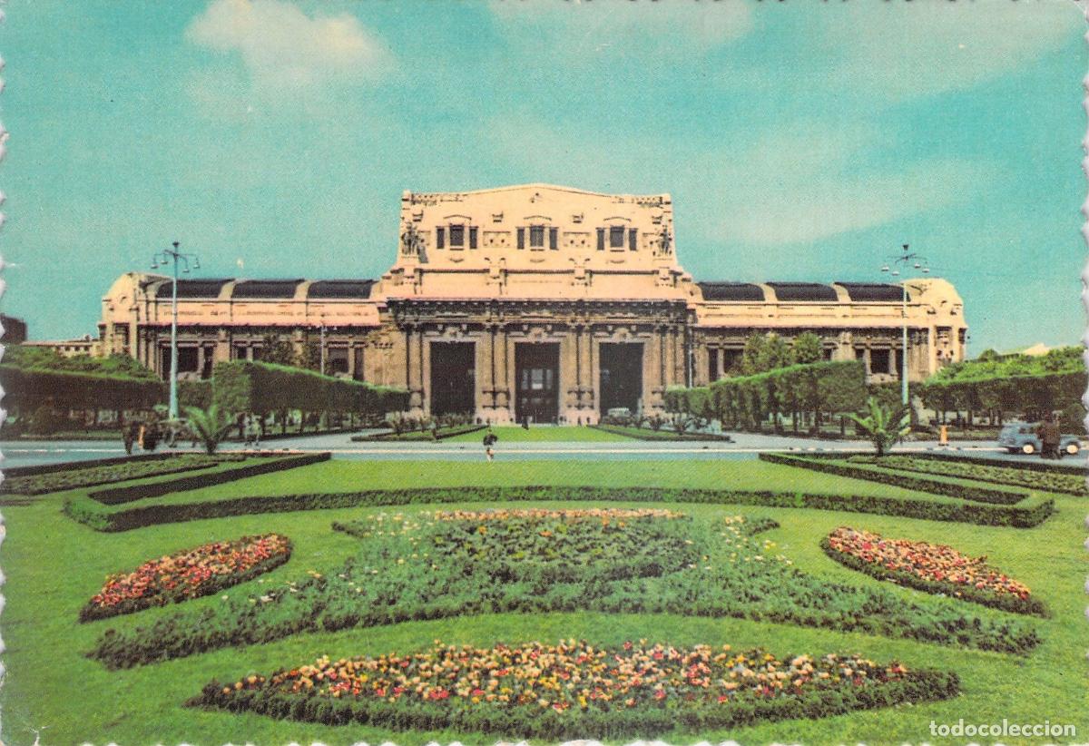 Postcards: Postal Estaci&oacute;n Central de Mil&aacute;n con Jardines