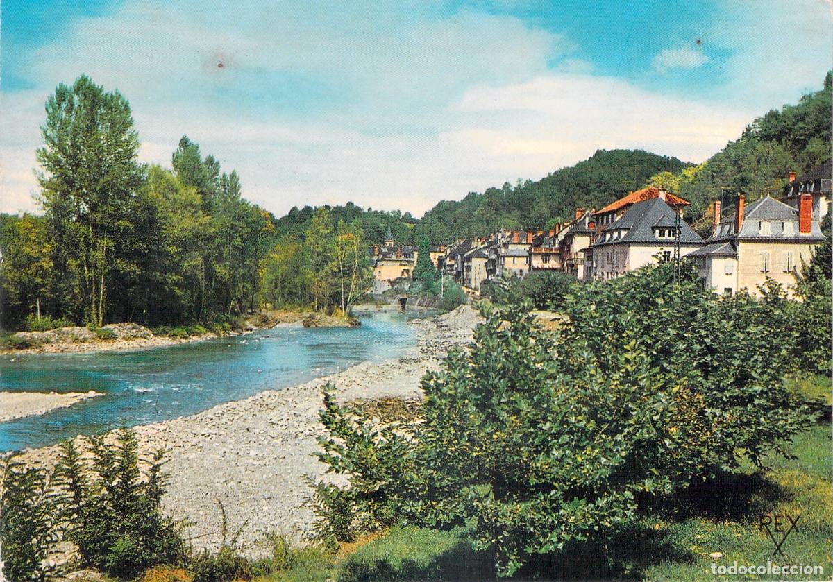 Postales: Postal de Tardets-Sorholus y el R&iacute;o Saison, Pa&iacute;s Vasco Franc&eacute;s