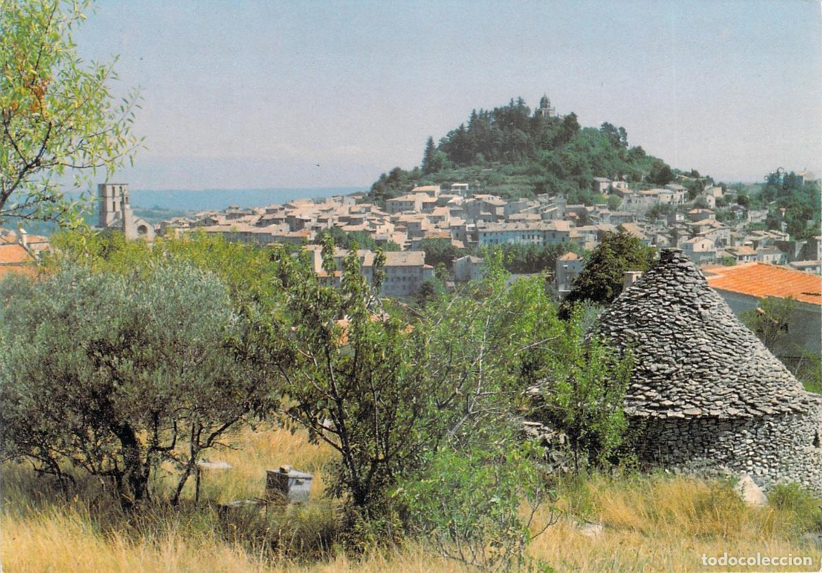 Postales: Postal de Forcalquier y caba&ntilde;a de piedra, Francia