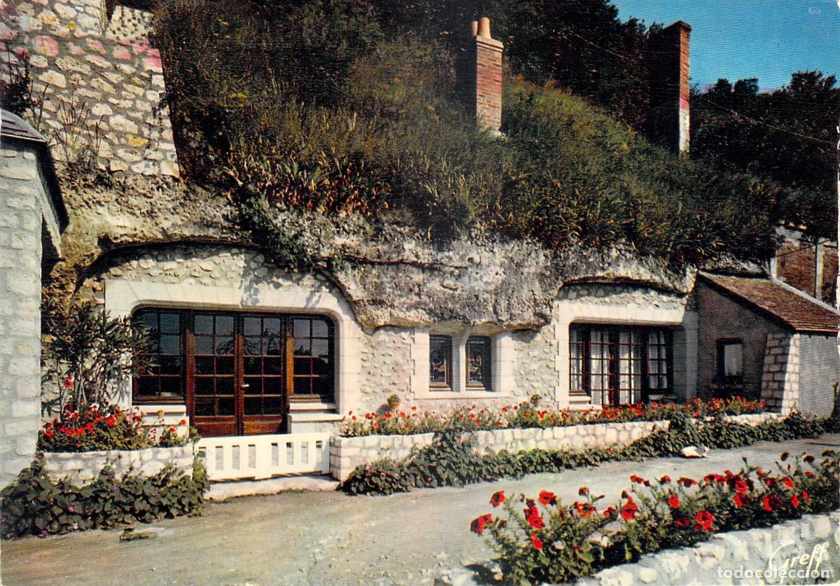 Postales: Tarjeta Postal de Casa Troglodita en Touraine, Francia
