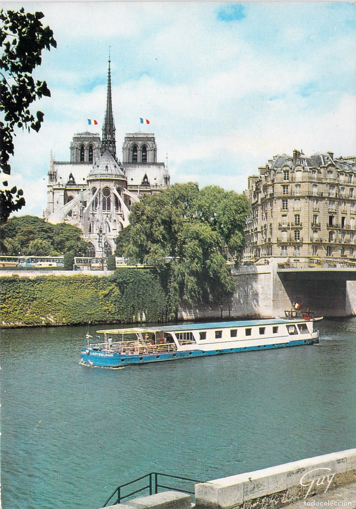 Postales: Postal de Par&iacute;s con el R&iacute;o Sena y la Catedral de Notre-Dame