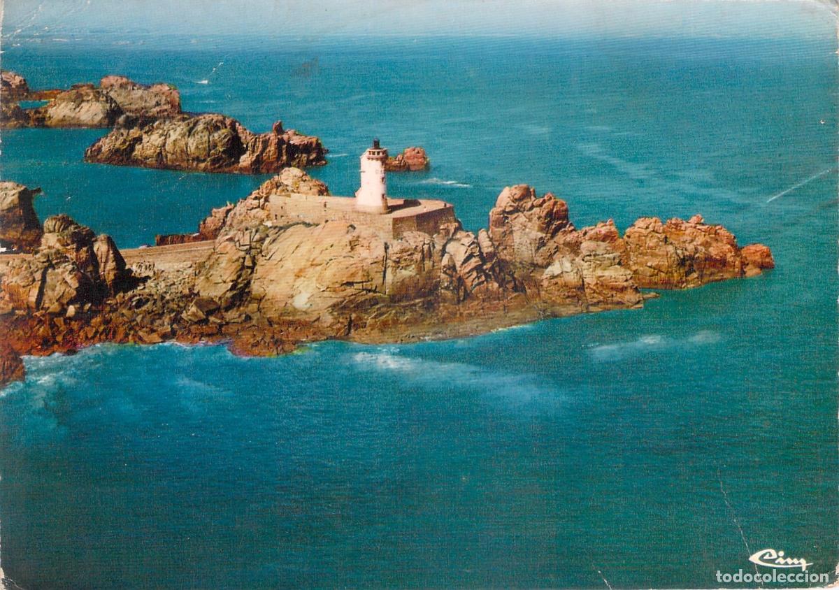Postales: Postal Faro del Paon en la Isla de Br&eacute;hat, Breta&ntilde;a