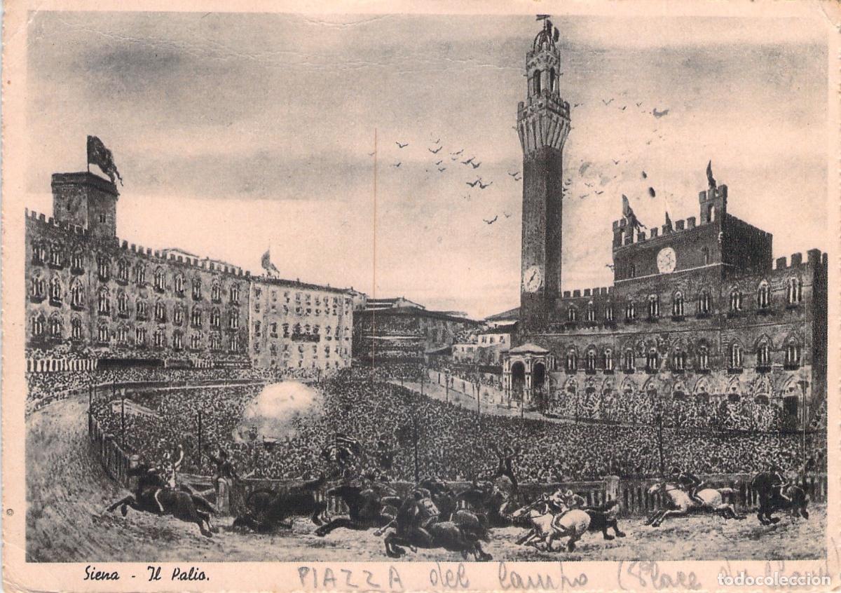 Postales: Postal de Siena Il Palio Carrera de Caballos Piazza del Campo