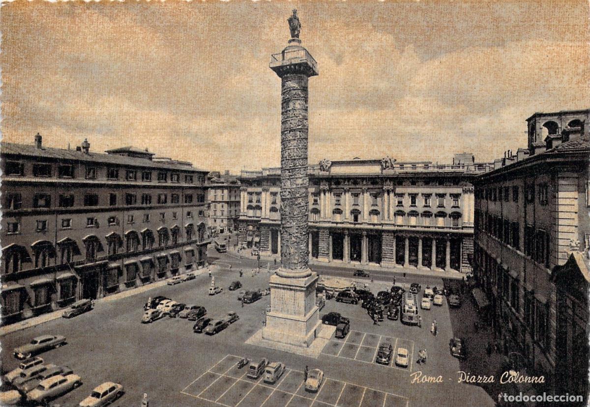 Postkarten: Postal de la Piazza Colonna en Roma con la Columna de Marco Aurelio