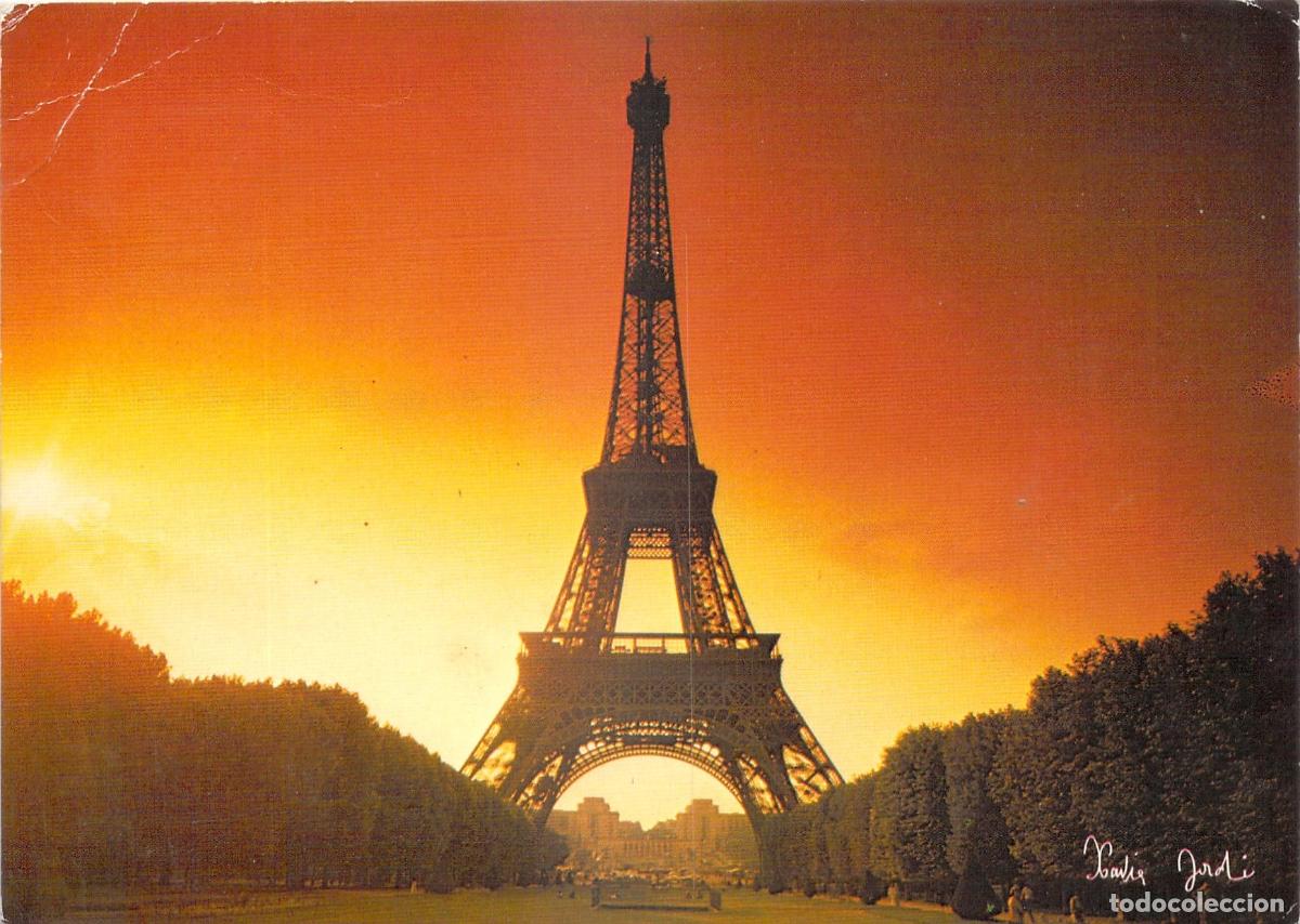 Postkarten: Postal de la Torre Eiffel en Par&iacute;s al Atardecer