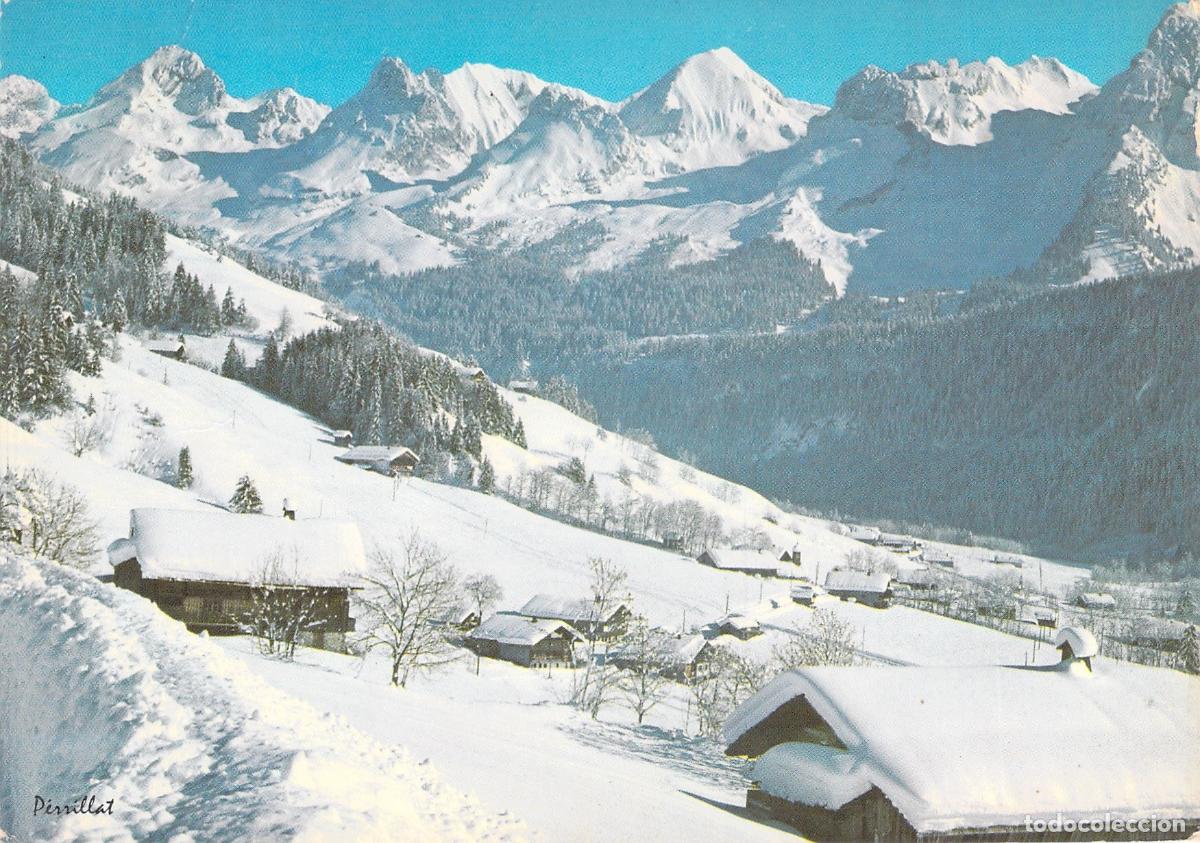 Cartes Postales: Postal de Grand-Bornand, Alpes Franceses, Cadena de los Aravis en Invierno