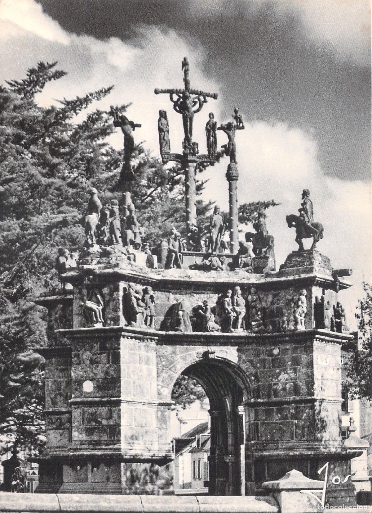 Postales: Postal del Calvario de Pleyben en Breta&ntilde;a Francia