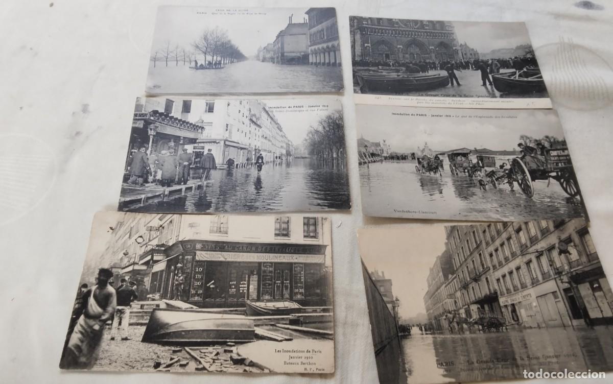 Postales: PARIS , SEIS POSTALES ANTIGUAS INUNDACIONES DE LA CIUDAD , DIFICILES