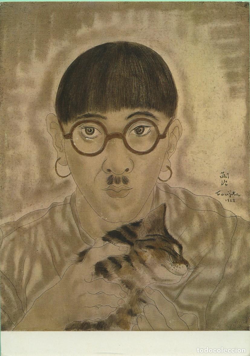 Postales: N&ordm; AM 361-I-PAR&Iacute;S. France. Mus&eacute;e National d'Art Moderne. FOUJITA. Portrait de l'artiste, 1928. Sin c