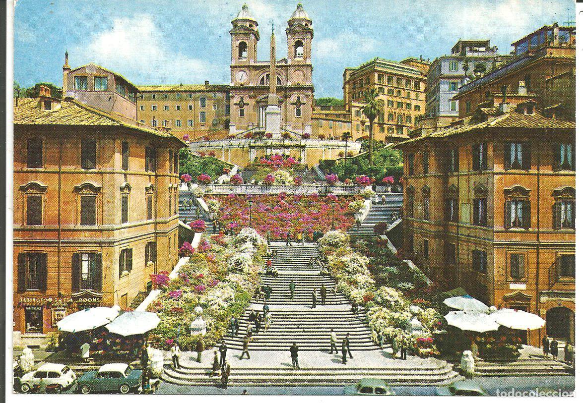 Postales: POSTAL ROMA (ITALIA) - PIAZZA DI SPAGNA - TRINIT&Agrave; DEL MONTI - TERNI (SIN USO)