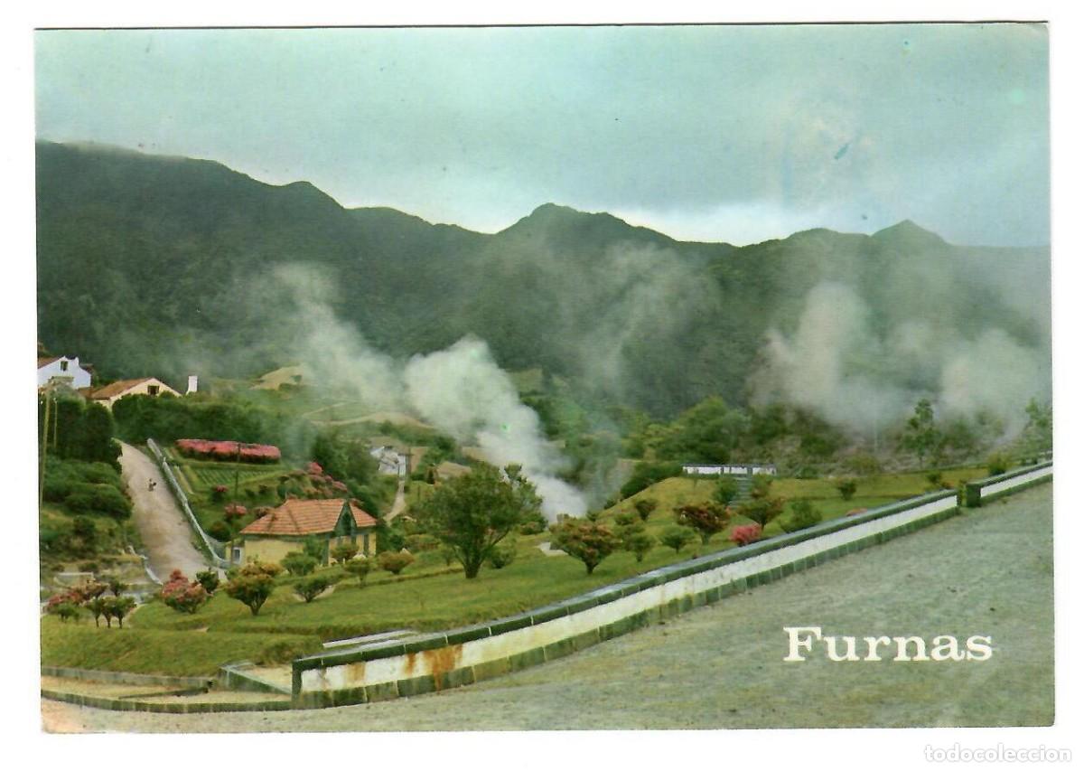 Postales: PORTUGAL, Azores / A&ccedil;ores. S. Miguel. Caldeiras das Furnas fuentes termales humeantes. Sin escribir.