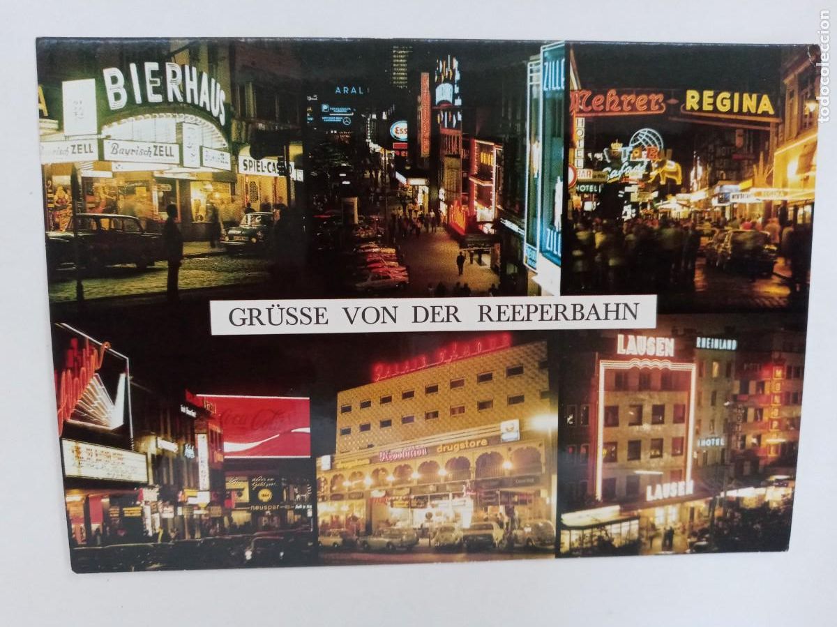 Postales: POSTAL DE HAMBURGO ( HAMBURG, ALEMANIA ): ST. PAULI, GR&Uuml;SSE VON DER REEPERBAHN. BARRIO CHINO A&Ntilde;OS 60