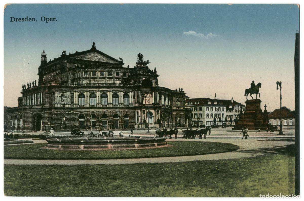 Postales: DRESDEN_Oper_Buntdruck II; 2521-9931 / teatros Alemania