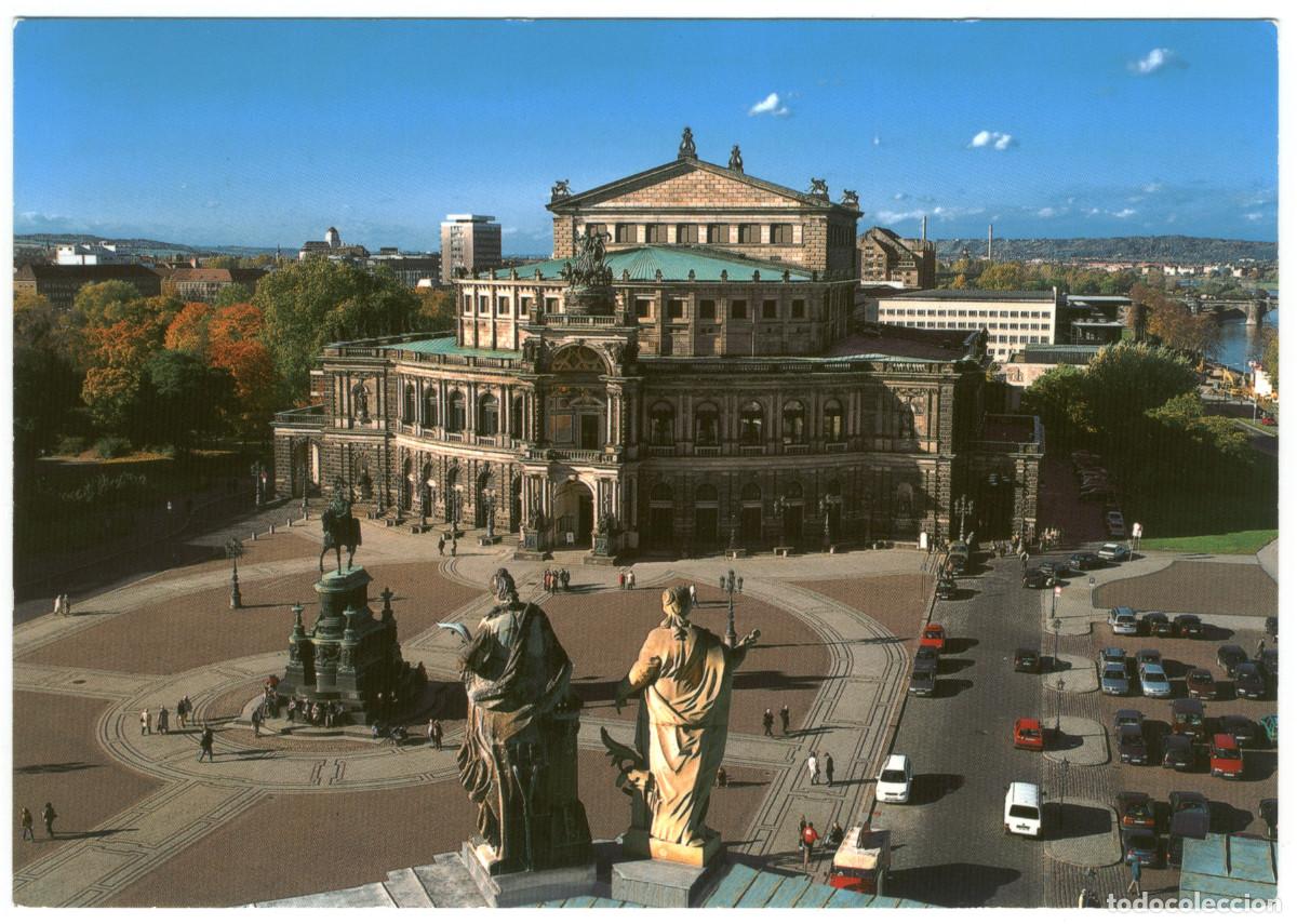 Postales: DRESDEN_Theater platz mit der Semperoper_A & R Adam & H. J. Kluge / teatros Alemania