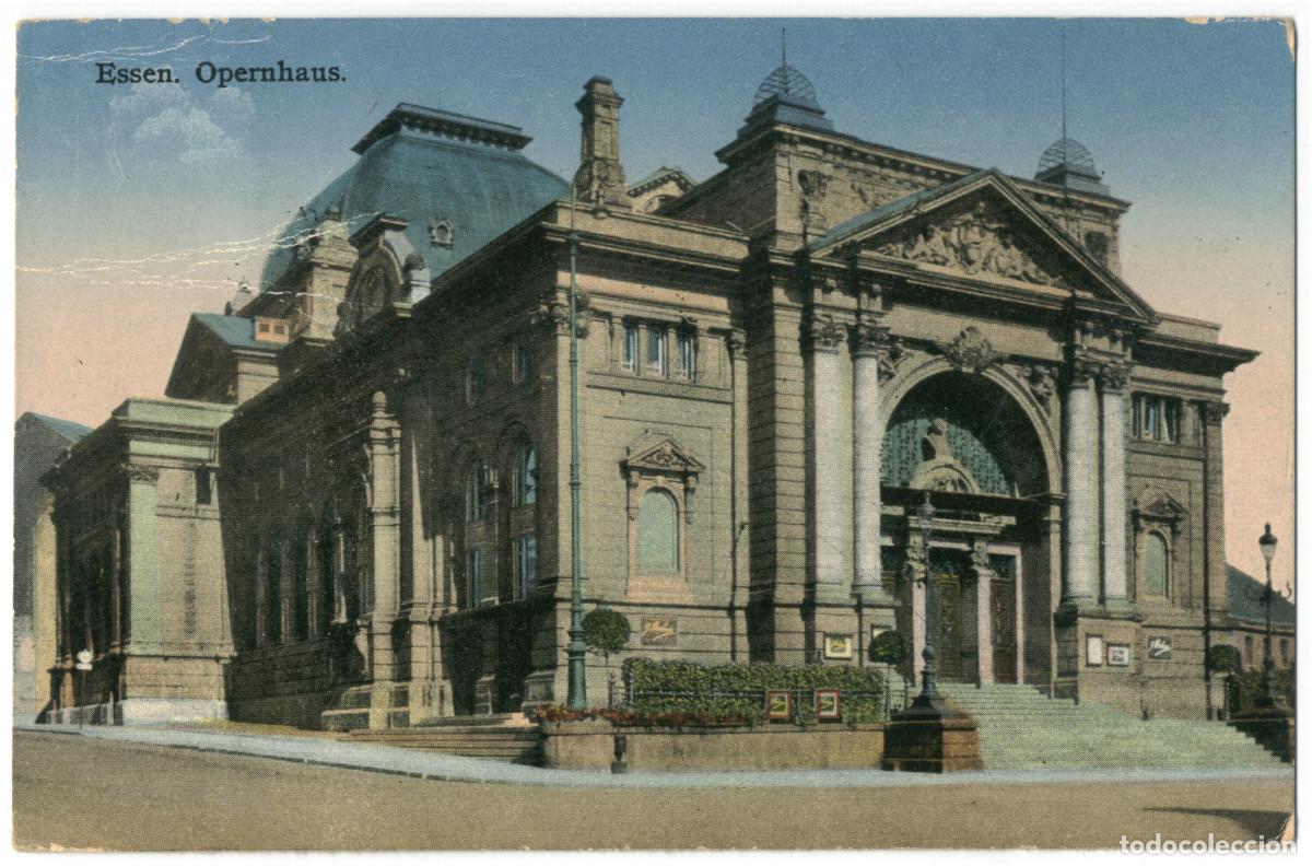 Postales: ESSEN_Opernhaus_Buntdruck / teatros Alemania