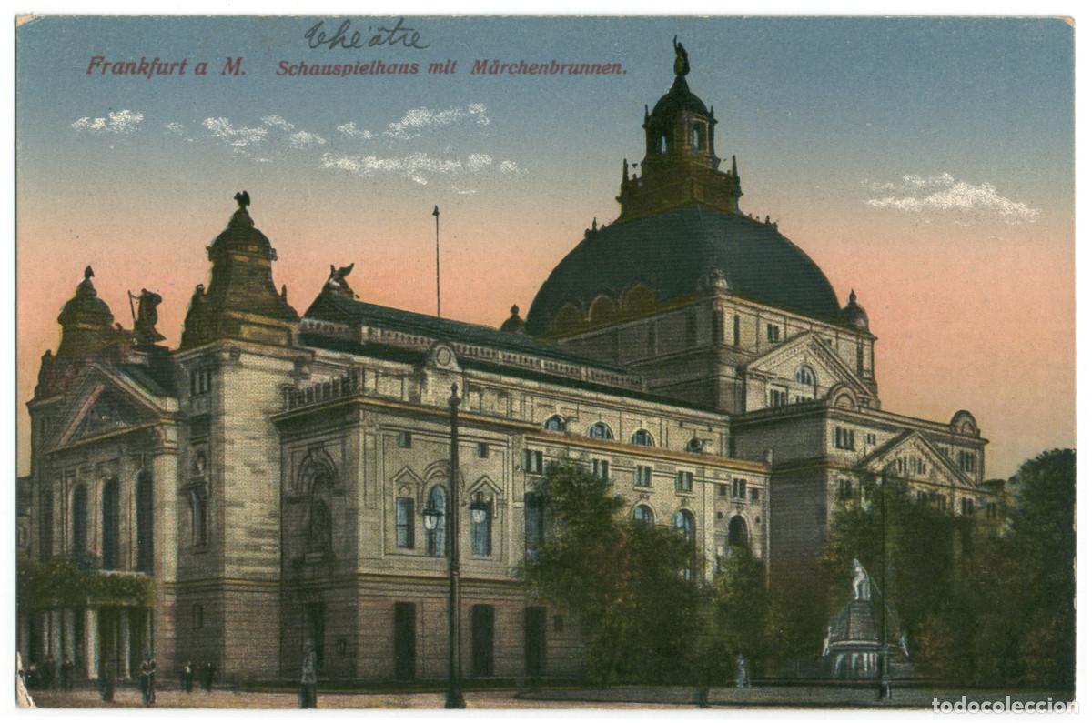 Postales: FRANKFURT a. M._Schauspielhaus mit M&auml;rchenbrunnen_LD; 26178 / teatros Alemania