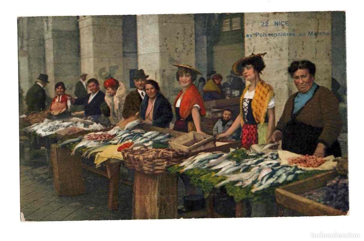 Postcards: TARJETA POSTAL NICE 22 LES POISSONNIERES AU MARCHE A&Ntilde;O 1931