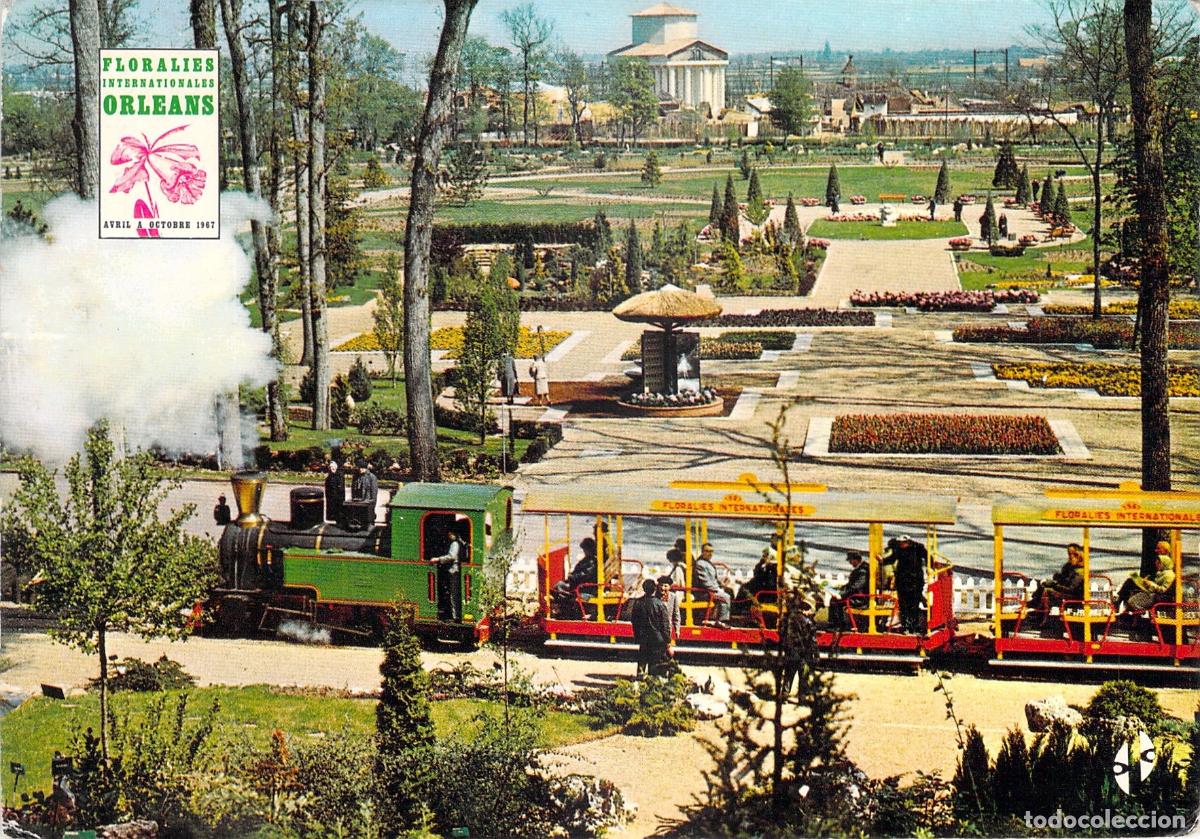 Postkarten: Postal de Orleans Parc Floral con Tren Tur&iacute;stico de las Floralies
