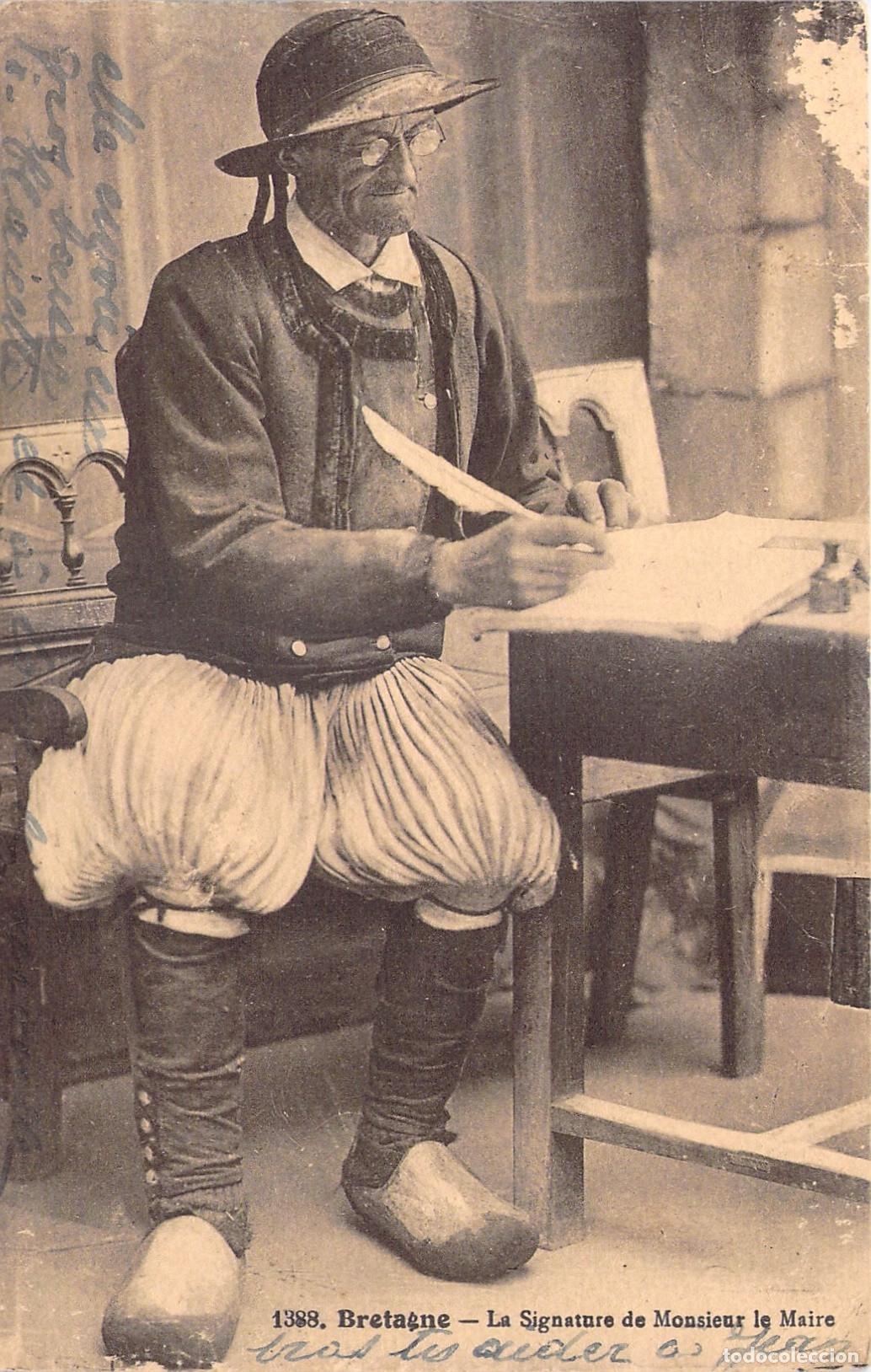 Postcards: Postal de Breta&ntilde;a La Firma del Se&ntilde;or Alcalde Traje T&iacute;pico