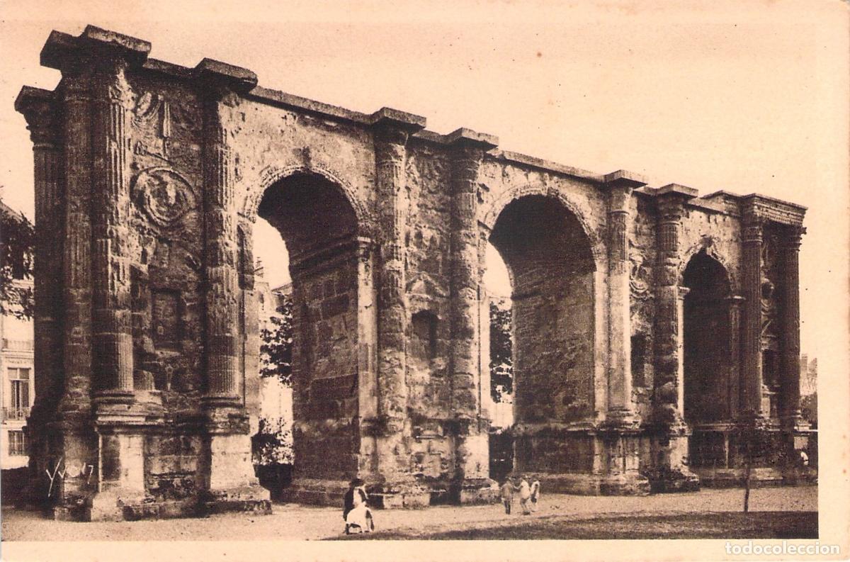 Postcards: Postal de Reims Francia - La Porte Mars &Eacute;poca Galorromana