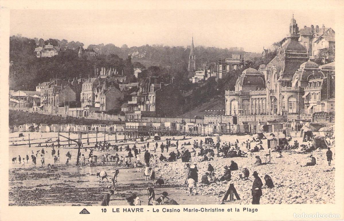 Postcards: Postal de Le Havre - El Casino Marie-Christine y la Playa