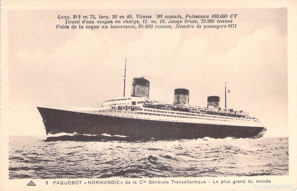 Postcards: Postal del Paquebot Normandie de la Compagnie G&eacute;n&eacute;rale Transatlantique