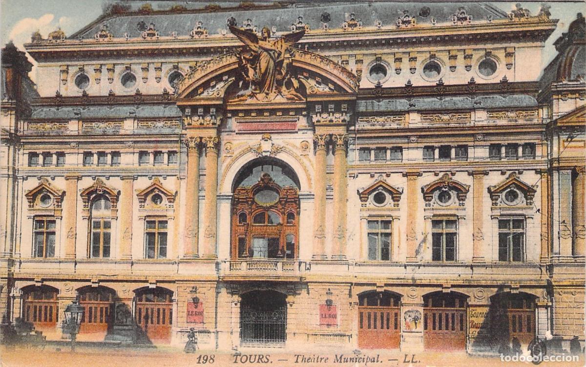 Cartoline: Postal del Teatro Municipal de Tours, Francia