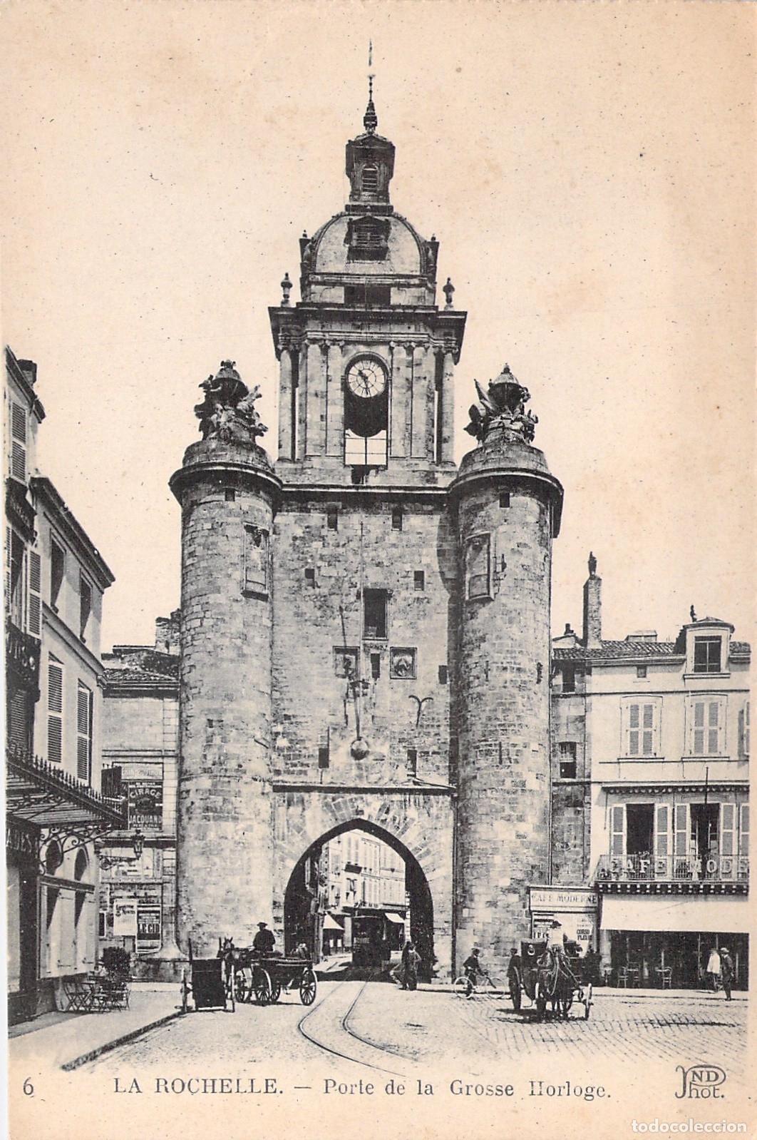 Cartoline: Postal de la Porte de la Grosse Horloge, La Rochelle, Francia