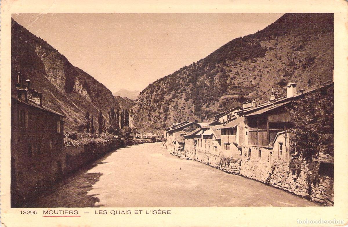 Cartoline: Postal de Mo&ucirc;tiers, Les Quais et l'Is&egrave;re, Saboya, Francia