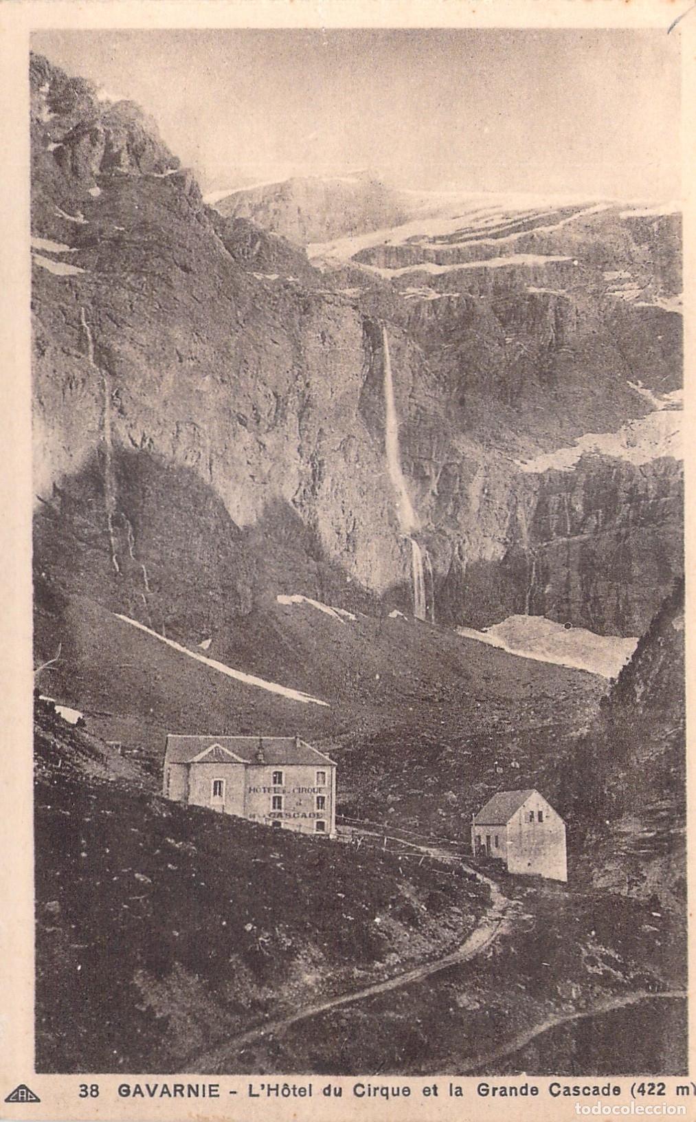 Postais: Postal de Gavarnie: El Hotel del Circo y la Gran Cascada