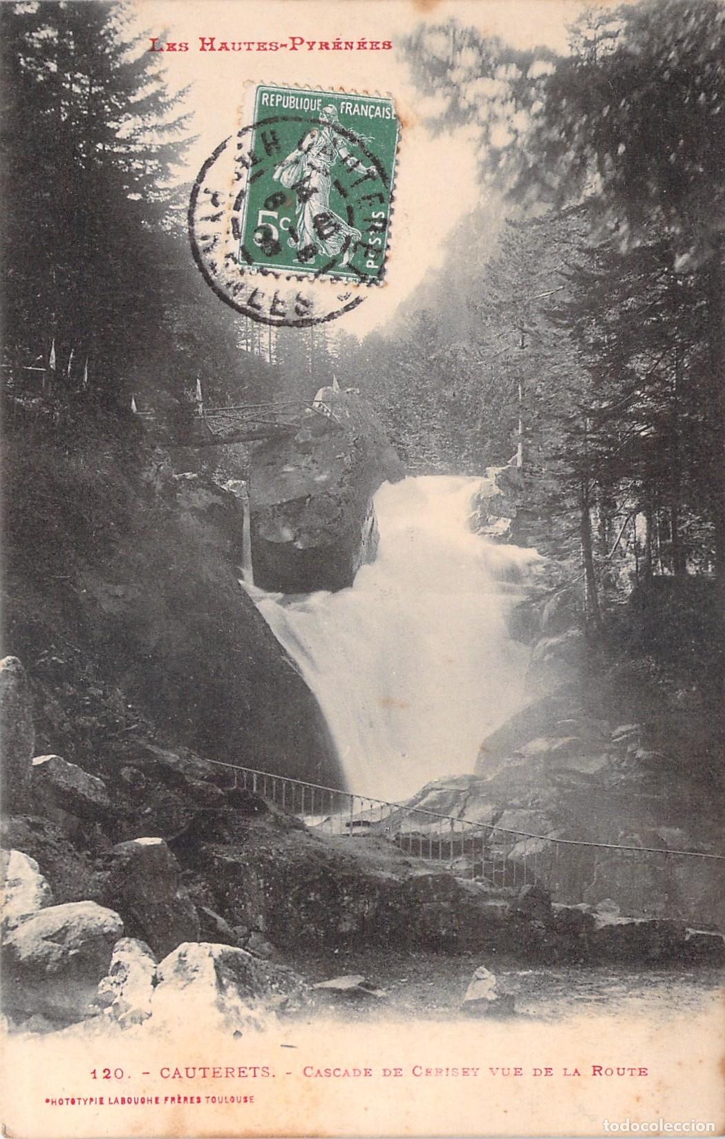 Postales: Postal de la Cascada de Cerisey en Cauterets, Pirineos