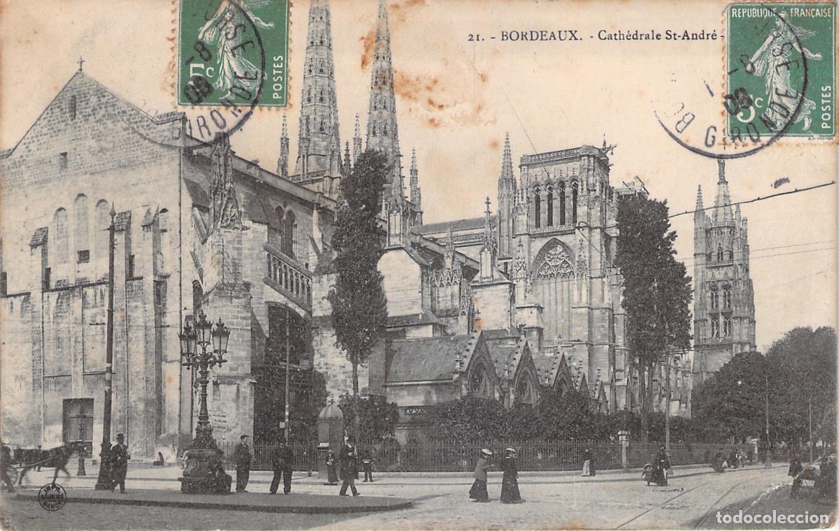 Postales: Postal de la Catedral de San Andr&eacute;s en Burdeos, Francia