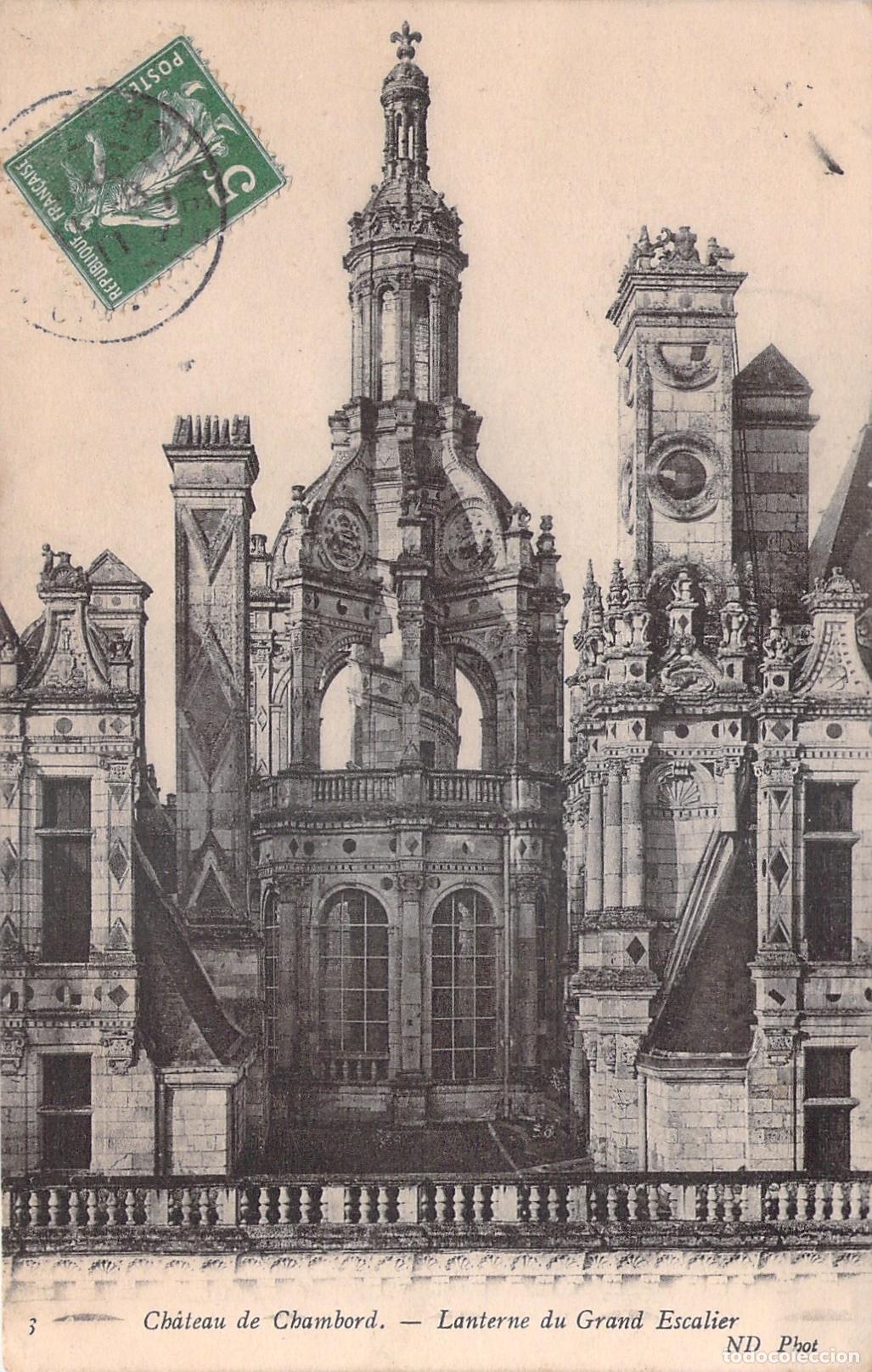 Postales: Postal Castillo de Chambord Linterna de la Gran Escalera